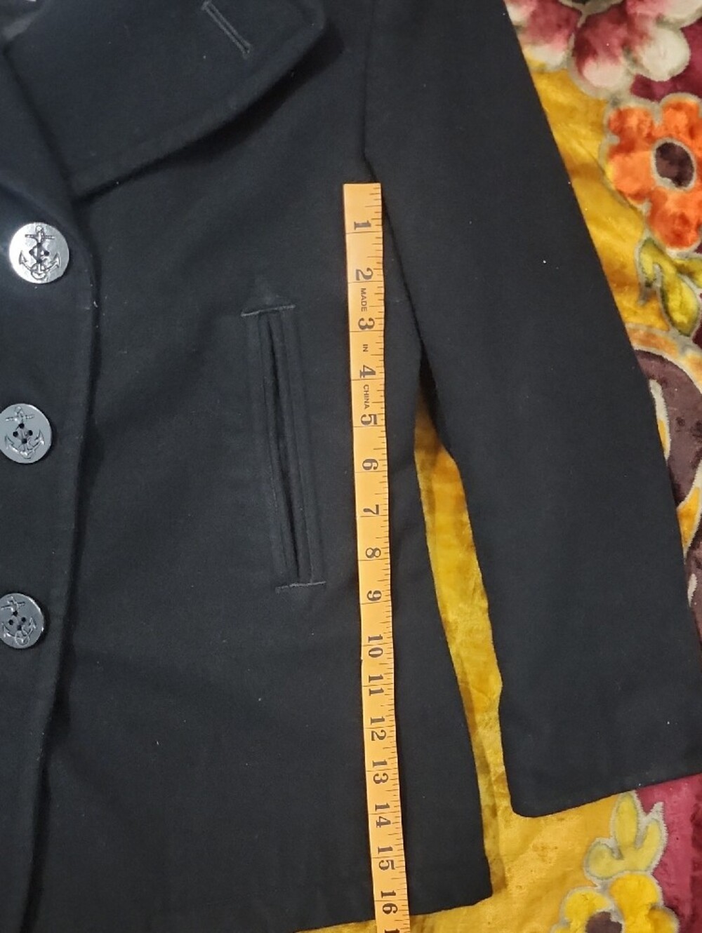 Quarter Deck Collection Women's Black Double-Breasted Pea Coat - Picture 6 of 11